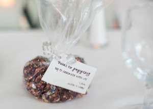 Austin & Molly used their Ruby Red popcorn as favors at their wedding in June 2013.